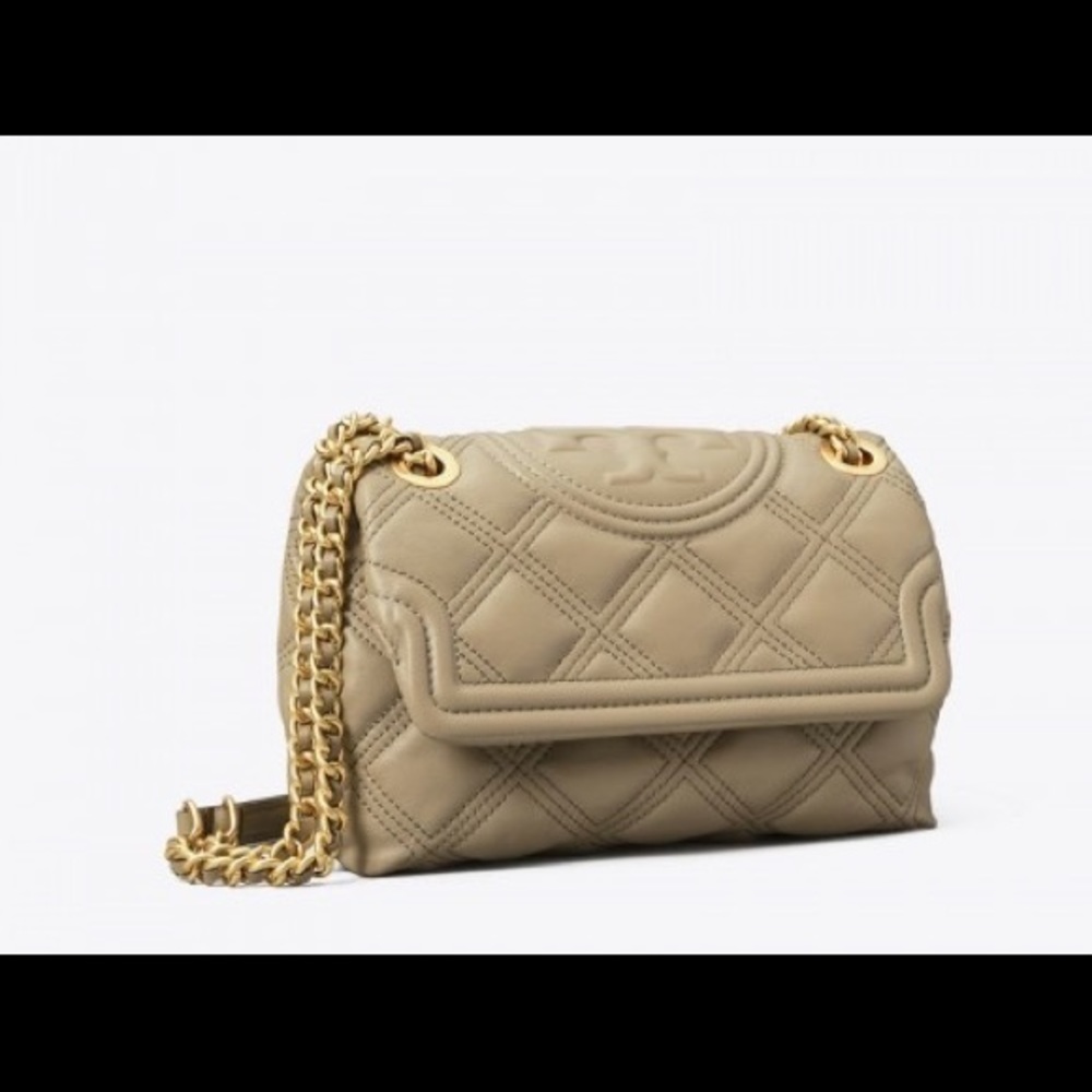 TORY BURCH FLEMING SOFT CONVERTIBLE SHOULDER BAG GRAY HERON